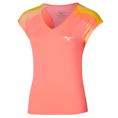 Camisa Mizuno Release Printed Tee Mujer Coral - Chile M867WPYQCI